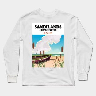 Sandilands Lincolnshire beach travel poster Long Sleeve T-Shirt